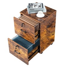 File Cabinets, Under Desk Rolling Filing Cabinet for Home Office Brown & Black