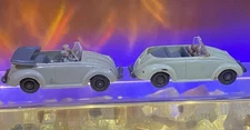 Lot of 2 Wiking VW Volkswagen BUG BEETLE Toy Model Car w/People GERMANY BERLIN