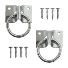 2-in Hitch Ring with Plate, Hitching Ring Hooks, Wall Mount, Zinc-Plated, Ani...