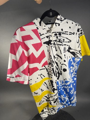 Giordana Vintage Cycling Jersey Mens Large Abstract 90’s Geometric  1/4 Zip