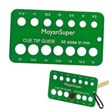 Aluminum Cue Tip Gauge for Billiards Measures 8.5mm 15mm Metal Cue Tip Green