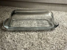 Clear Glass Butter Dish with Lid - Classic Rectangular Butter Container