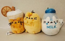 GUND Pusheen suprise plush lot set of 3. orange juice, honey, milk