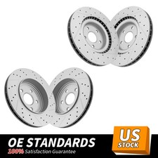 Front & Rear Drilled Disc Brake Rotors for 20...