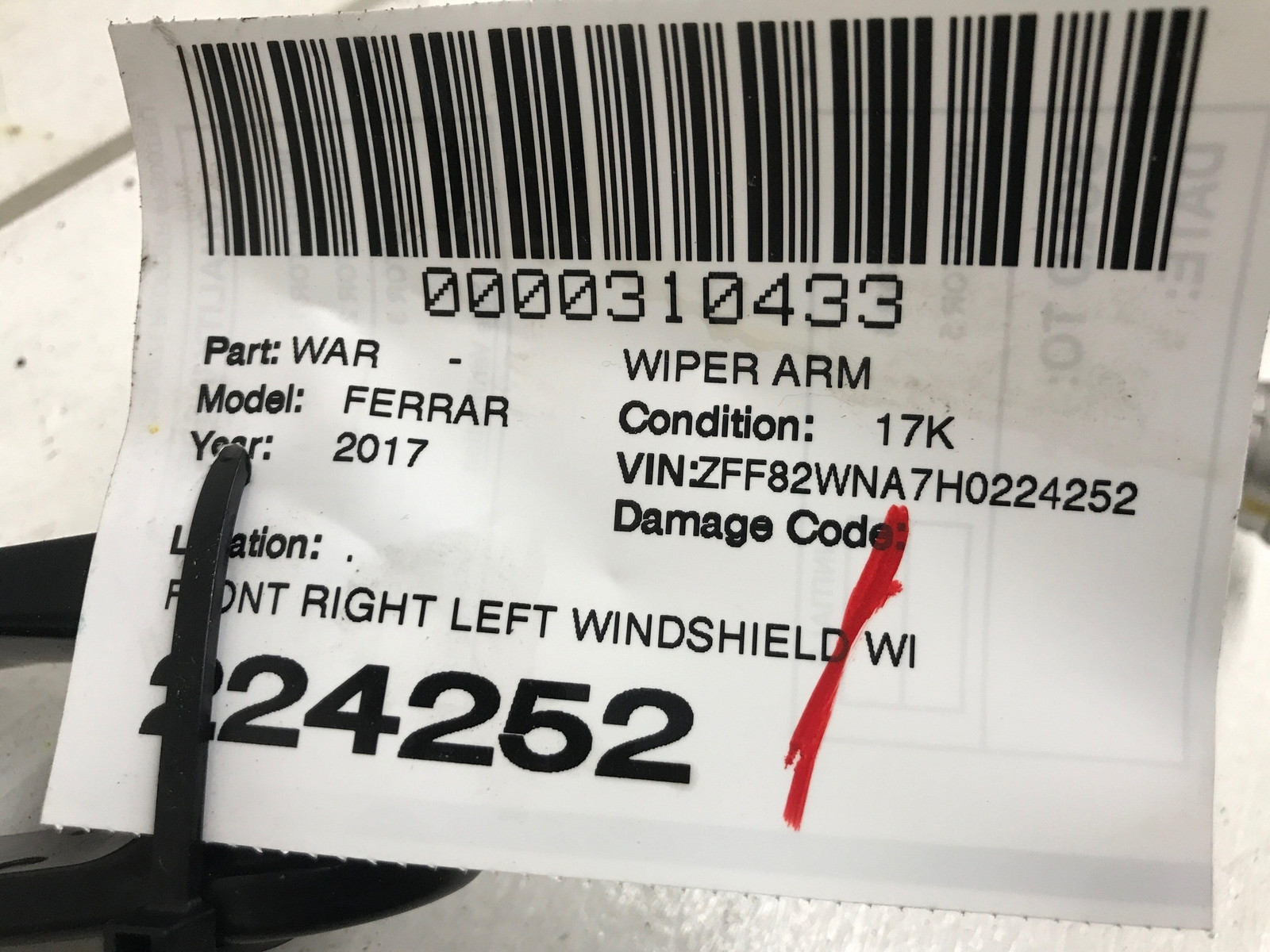 Ferrari GTC4Lusso 2016-2020 Windshield wiper sets Set P/N 83994400