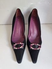 ULTIMATE COLLECTION DESIGNER UK 5 EU 38 WOMENS BLACK SUEDE COURT LOW HEELS SHOES