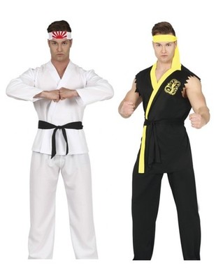 Cobra Kai Karate Kostüm Kind Unisex Halloween Kostüm Erwachsene Kämpfer Herren UK