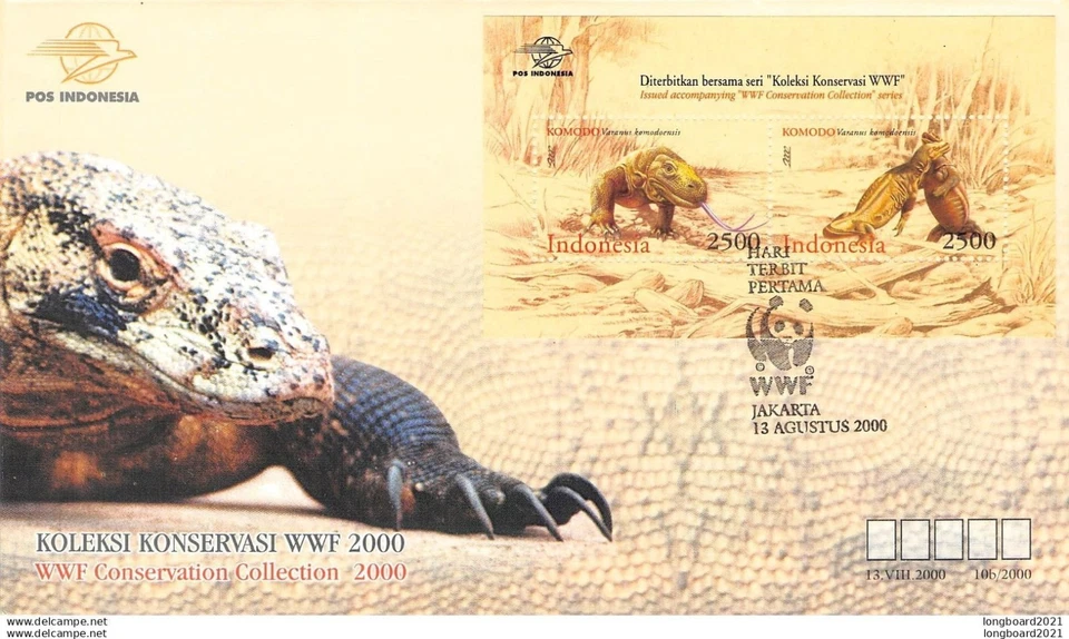 INDONESIA - FDC WWF 2000 COMODO WARAN -4199- Foto 2 de 2