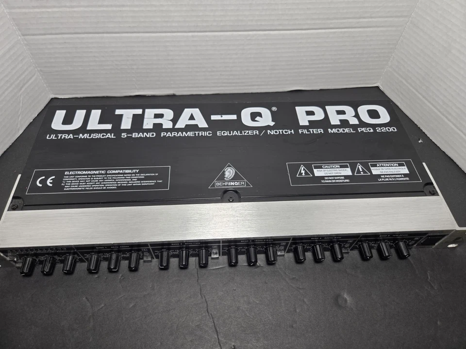 Behringer Ultra Q Pro PEQ 2200 Musical 5-Band Parametric Equalizer W/Power Cord - Image 2 of 4