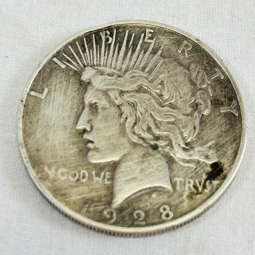 1928 Peace Dollar $1 Silver Coin Circulated Business Strike Uncertified