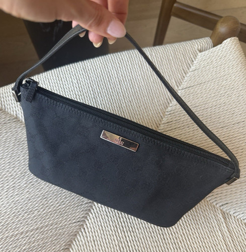 Gucci Black GG Pochette Boat Bag