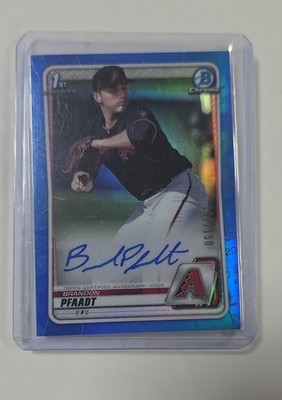 2020 Bowman Draft - Chrome Draft Picks Autographs Brandon Pfaadt #CDA-BP Blue...