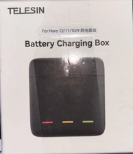 TELESIN 3-Channel Quick Battery Charger Station Box For GoPro Hero 12 11 10 9