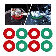 8PCS Car Battery Terminal Anti Corrosion Washers, Auto Fiber Shim Red Green