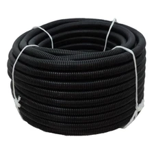 Flexible Polyethylene HDPE Non-Split Corrugated Wire Loom Tubing (Black, 1-1/...