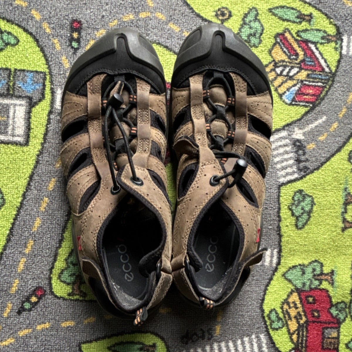Ecco Mens Sz 11 Leather Sandals Brown Hiking Slides Sport Shoes Closed Toe Men main image 2