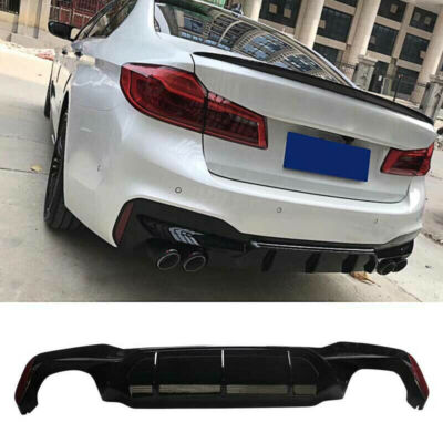 Glossy Black M5 Style Rear Diffuser For 17-23 BMW G30 5 Series W/ M Sport Bumper