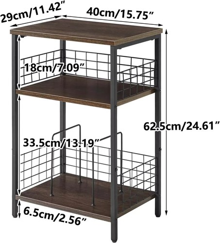 3 Tier Record Player Stand Cd Storage Racks Organizer up to 100 Albums - Picture 2 of 9