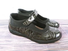 Drew Sz 9 M Womens Shoes Mary Jane Black Silver Marble Therapeutic Comfort Walk