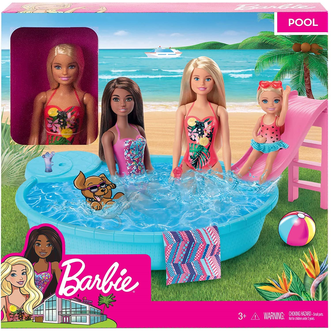 Barbie Doll and Summer Pool Playset New Girls Kids Childrens Toy