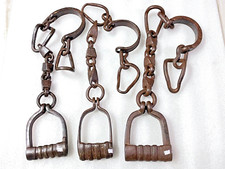 Vecchio Vintage Mano Forgiato Maniglioni Cavallo Gamba di Ferro Catena Animali