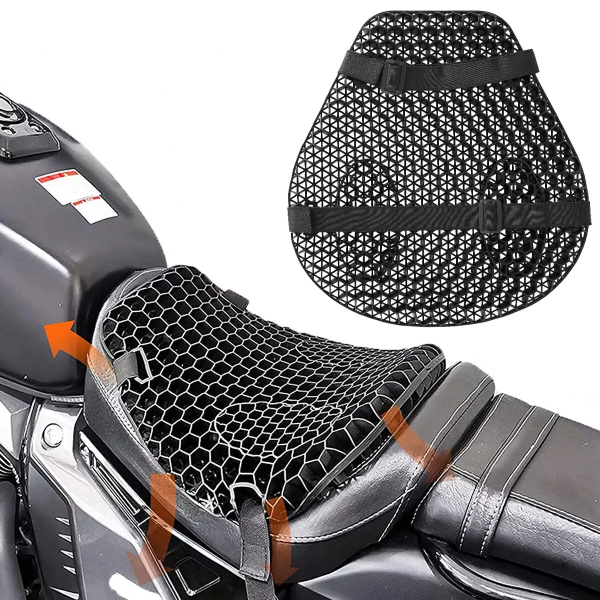 Motorcycle Seat Cushion Cover Shock 3D Honeycomb Mesh Motorbike Seat Pad