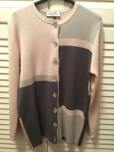 Cardigan Donna 100% Lana Merino Extrafine, Grigio E Rosa Tg Comoda | eBay