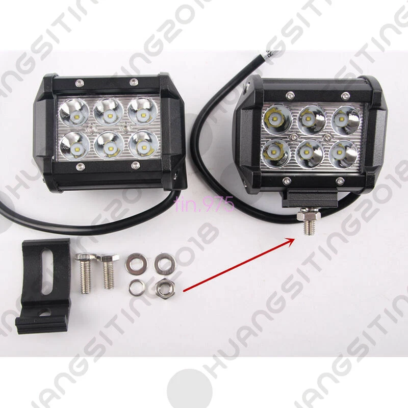 2X 4inch 18W Led Light Bar Spot Work Light 4WD ATV Boat Off-road Driving Lamp - Image 3 of 4