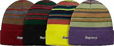 Supreme Multi Stripe Beanie noir OS F/W 16