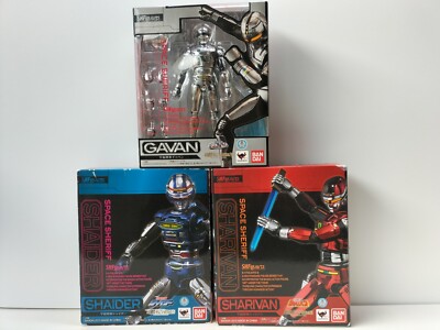 Space Sheriff GAVAN S.H.Figuarts SHARIVAN Shaider 3 items USED