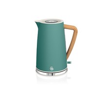 Swan SK14610GREN Nordic Jug Kettle, Wood Effect, 1.7L 3KW, Matte Pine Green