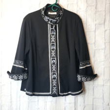 Lily Stanhope Button Front Embroidered Jacket