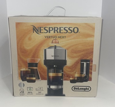 Nespresso Vertuo Next Coffee Espresso Machine By Delonghi Chrome New