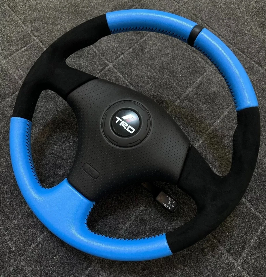 Toyota TRD Blue Leather & Alcantara  Steering for CELICA /  SUPRA/ MR2 & spyder - Image 2 of 4