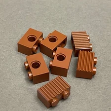 Lego 2877 3700 Reddish Brown Replacement Add-on Pieces Parts Lot of 7