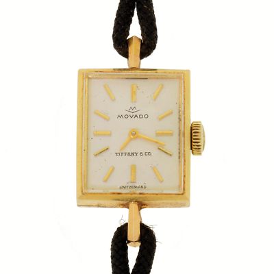 Movado for Tiffany Lady's 14k Gold Square Dress Wristwatch