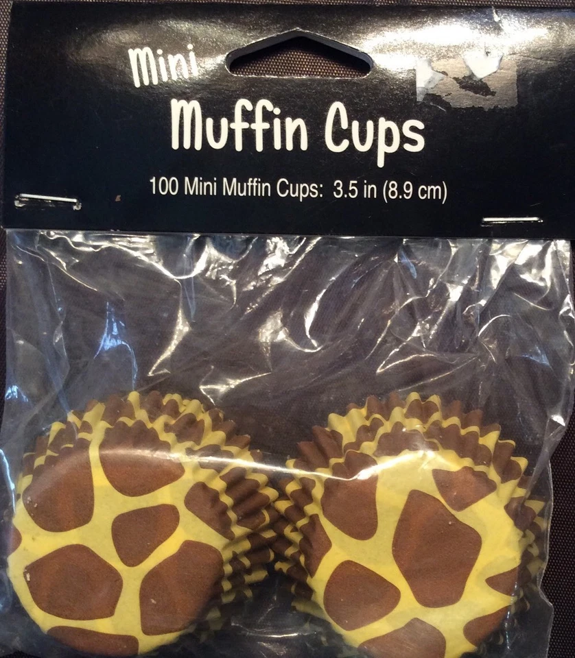 Товары для вечеринок с анималистическим принтом жираф мини-чашки для кексов 100 шт. 3,5 дюйма - Изображение 2 из 2