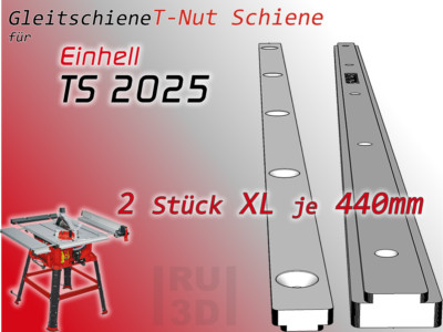 2x440mm T-Nut Schiene f. EINHELL TS 2025 Tischkreissäge, Schiebeschlitten