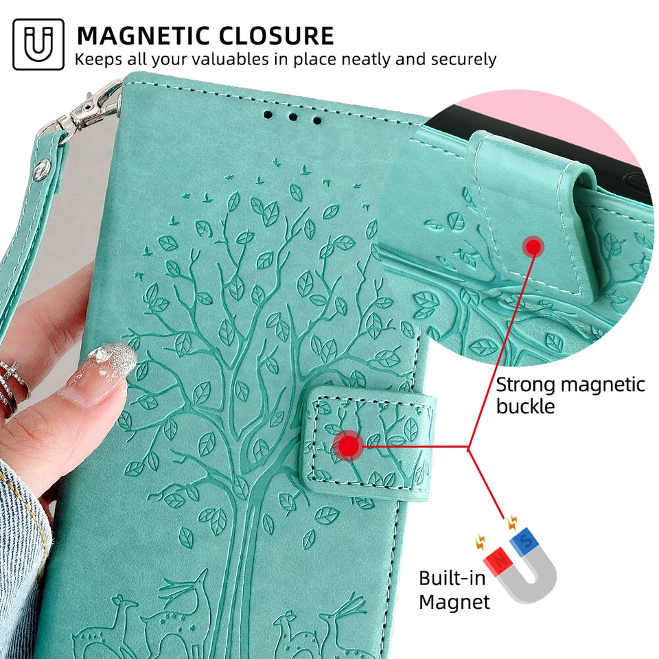 For Honor 9 Lite 9i 9 6A V9 8 Pro 8 Lite Huawei P10 Wallet Flip Case Stand Cover - Image 4 of 4