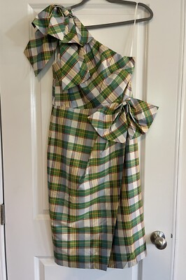 j crew green gingham dress J. Marie Joyce Ruffle Strap Midi Dress in Hunter Green Gingham X-Small
