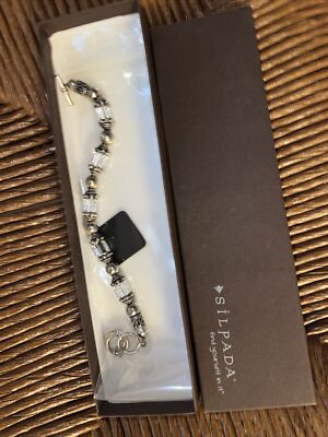 Silpada 925 Sterling Silver Bracelet With Swarovski Crystals and