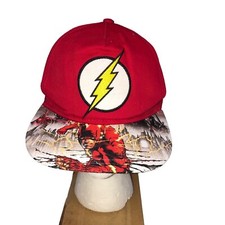 Flash Snapback Hat Youth Size Adjustable Red Flat Front Graphic DC Comic