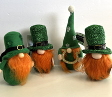 Set Of 4 Gnomes Plush St Patricks Day, Weighted Doll Shelf Sitter Table Figurine