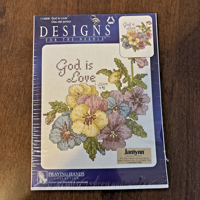 Praying Hands Collection Designs for the Needle Cross Stitch God is Love 8 x 8''