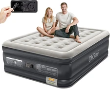 OhGeni Air Mattress Full with Built-in Pump,18'' Comfortable Blow Full, Black