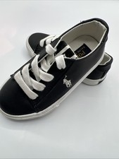 Ralph Lauren Shoes Sneakers Boys POLO Canvas size 9 US Black Leather-black Shoes