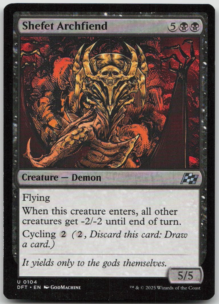 Shefet Archfiend #104 Uncommon Aetherdrift Magic: The Gathering Warped