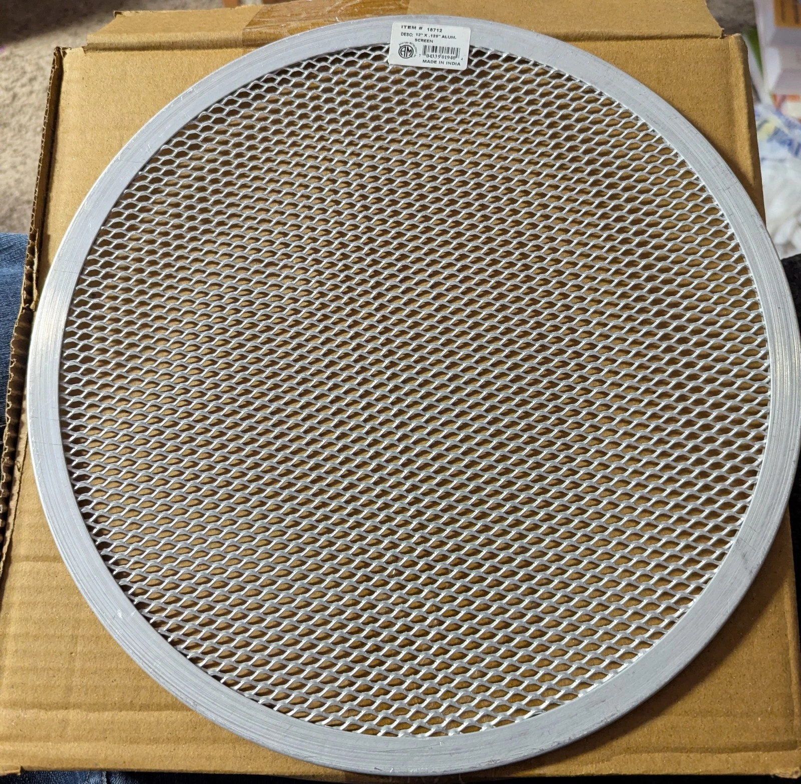 12 Inch Aluminum Pizza screen - 12pack