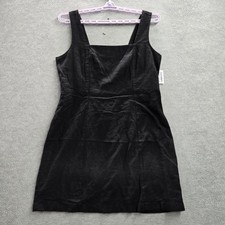 Old Navy Women Dress L Black Linen Rayon Shift Smocked Sleeveless Coastal NWT