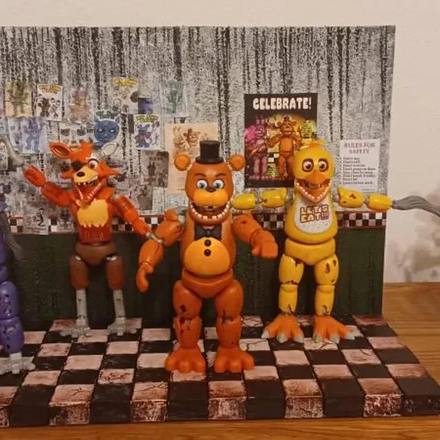 Action Figure Diorama  five nights at freddys hallway  fnaf jazwares funko